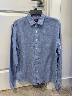 Untuckit Men's Long-Sleeve 100% Linen Chambray Shirt